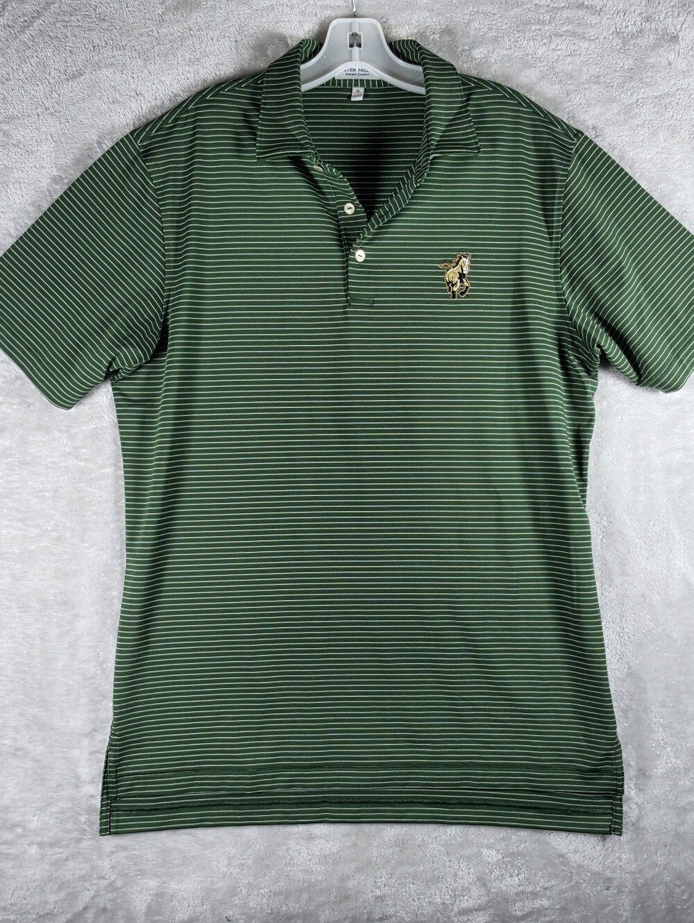 Peter Millar Summer Comfort Cal Poly Mustangs Polo Mens Sze Medium Green Striped